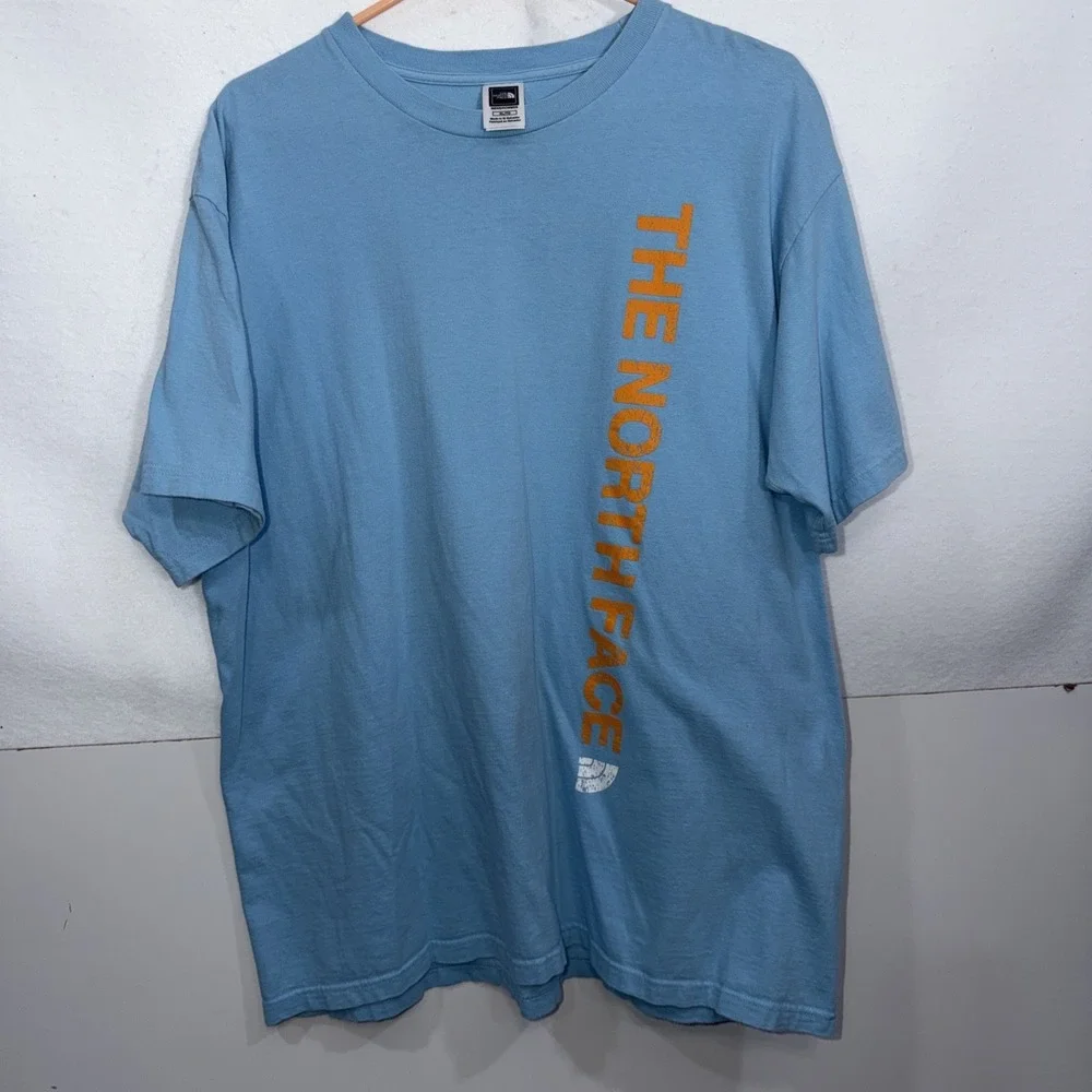 The North Face Light Blue Graphic Logo Casual T-Shirt Men's Size Extra Large XL